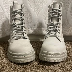 White Combat boots